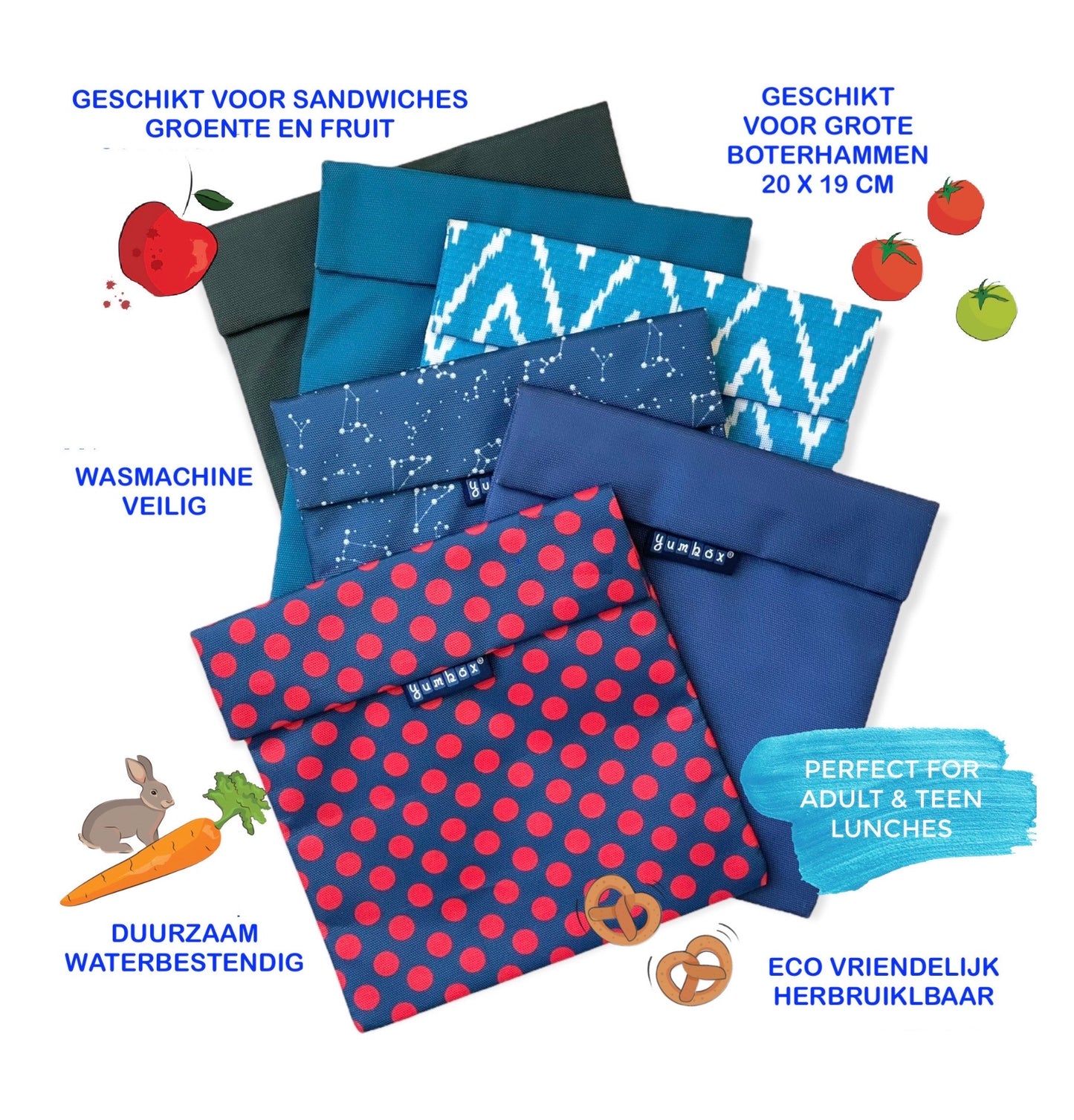 Yumbox Pochette szendvicstartó - Vichy Blue