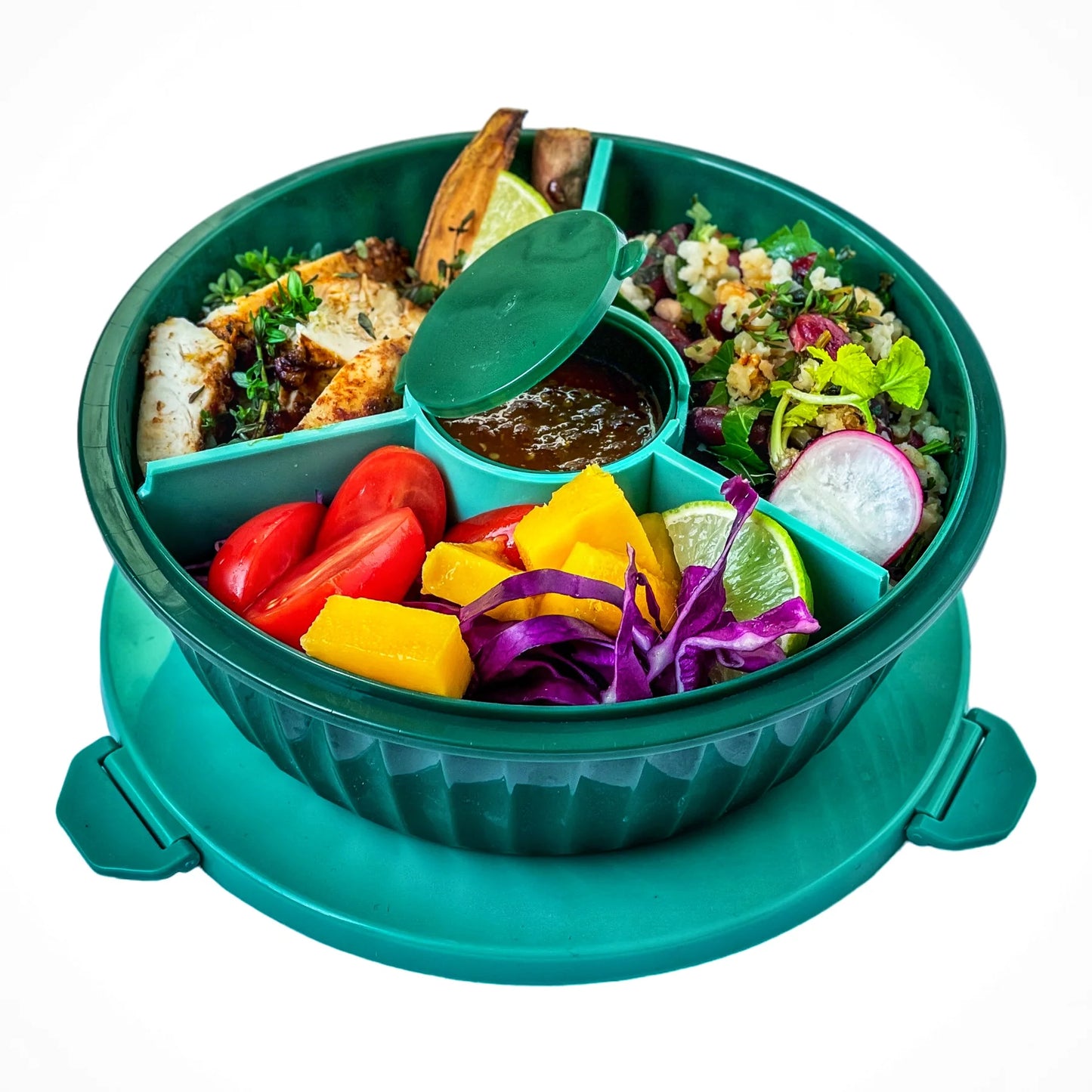 Yumbox salátás doboz - sötétzöld