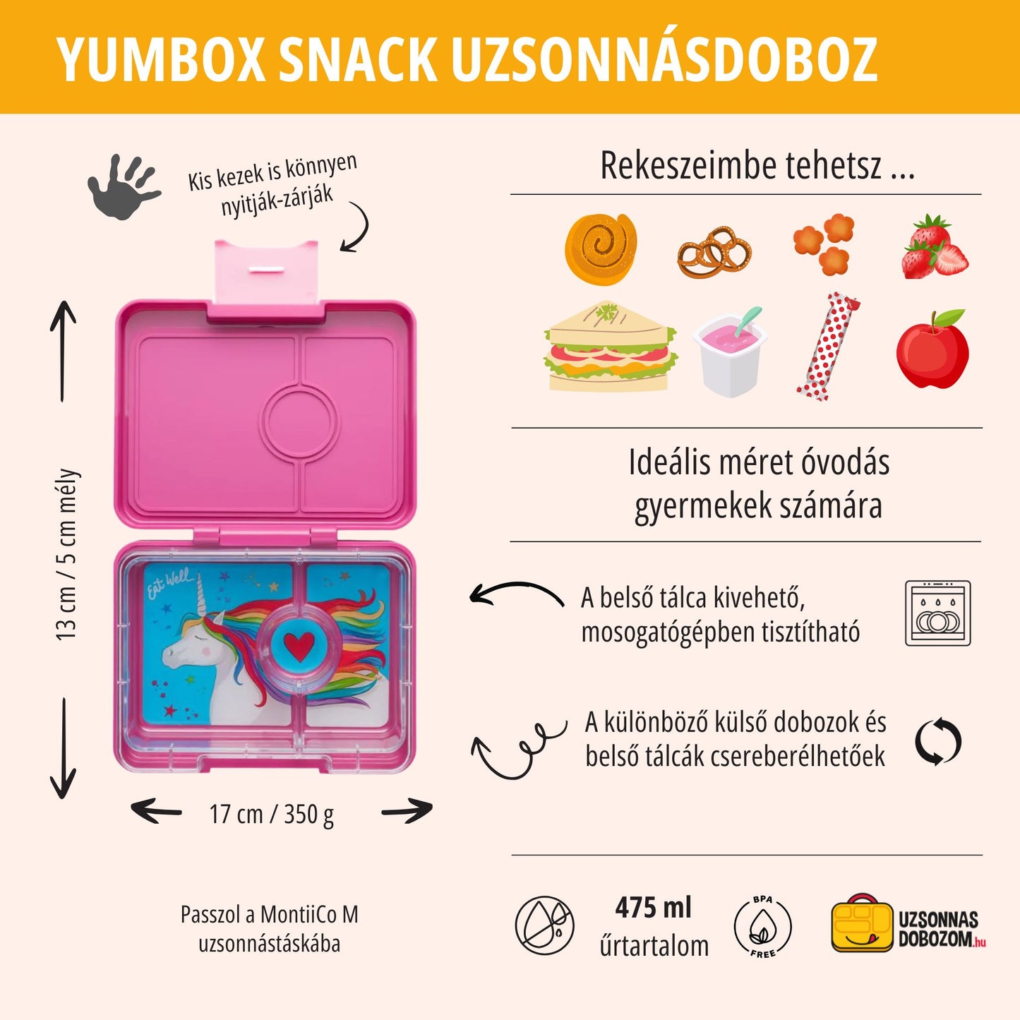 Yumbox Snack Malibu Purple / Magical Unicorn