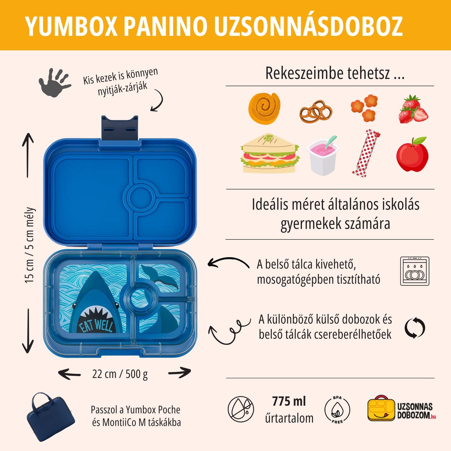 Yumbox Panino Surf Blue / Shark