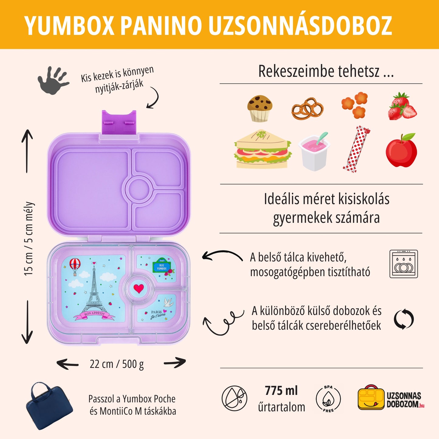Yumbox Panino Lulu Purple / Paris je t'aime