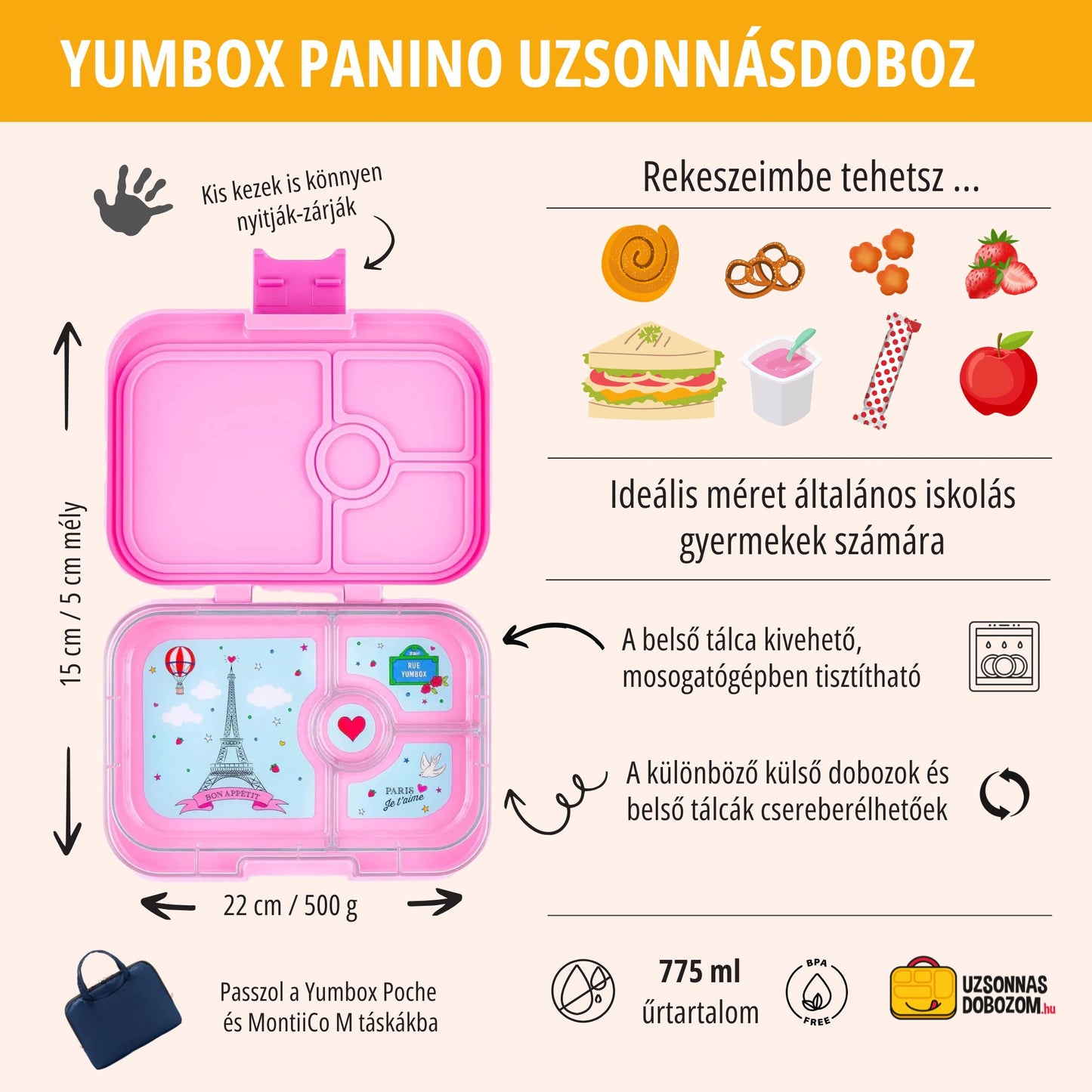 Yumbox Panino Fifi Pink / Paris je t'aime