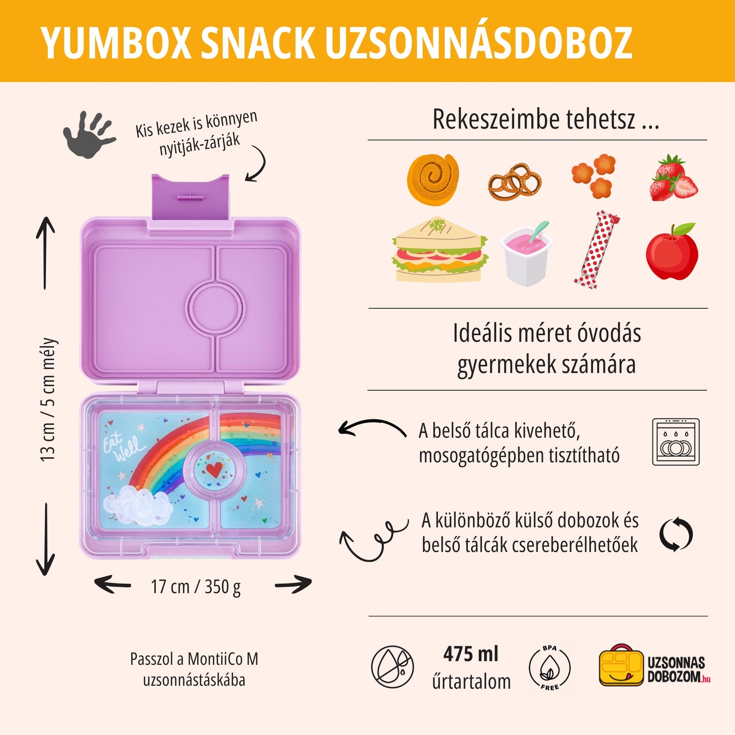 Yumbox Snack Lulu purple / Rainbow