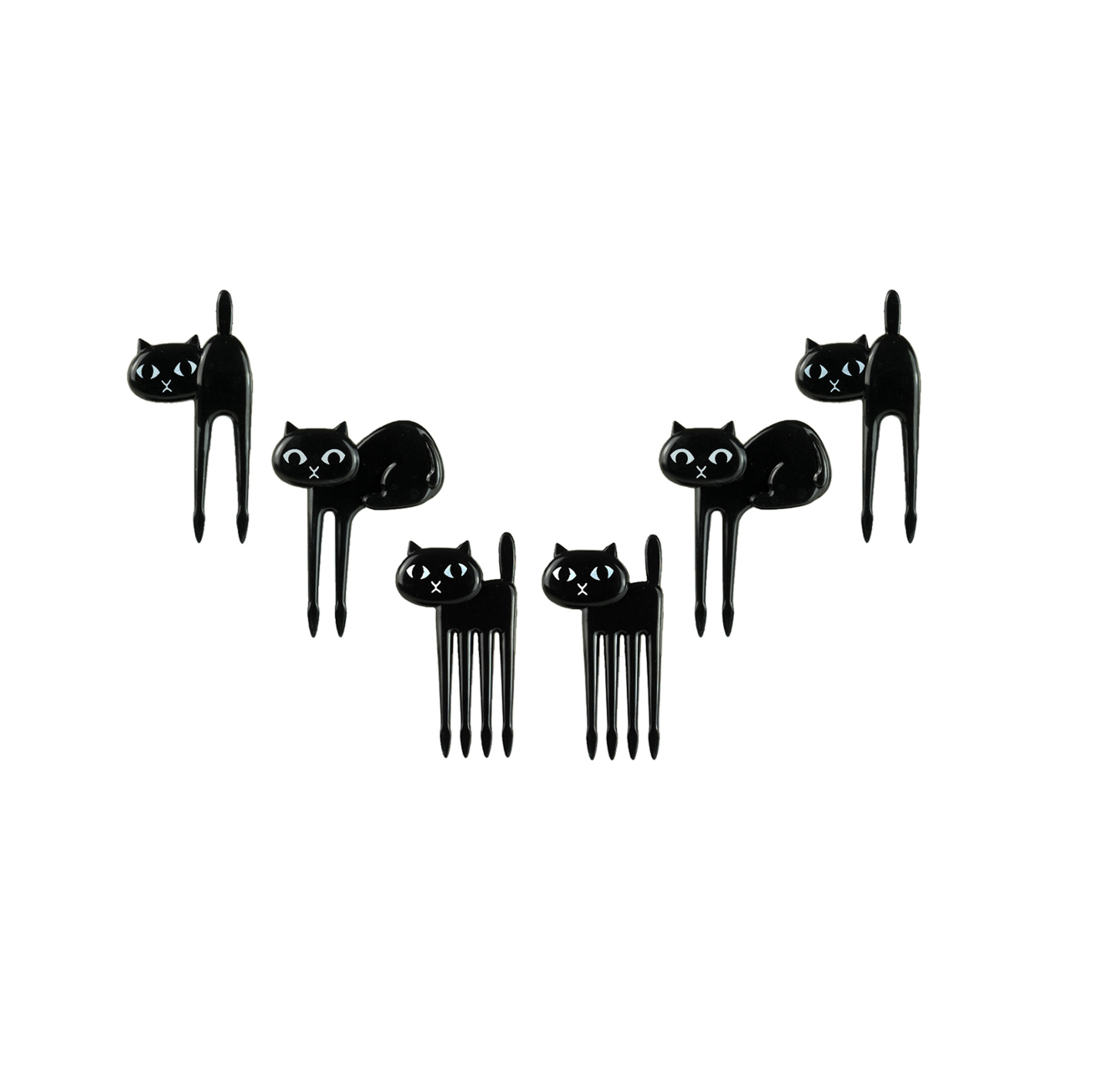 6 db mini villa - fekete cicák